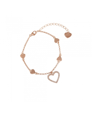 Bracciale Donna Argento Rose Gold Osa Jewels Mayrose Cuore 8097