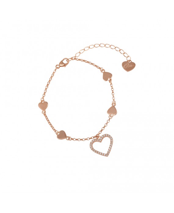 Bracciale Donna Argento Rose Gold Osa Jewels Mayrose Cuore 8097